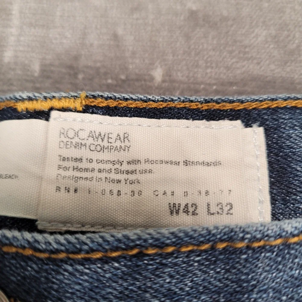 Rocawear Y2K Baggy Denim Jeans‎ Relaxed Fit Blue Wash Mens Size 42x32